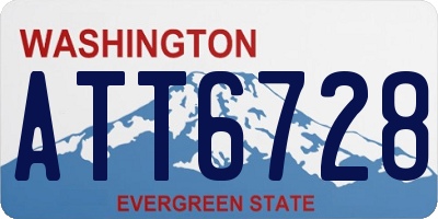 WA license plate ATT6728