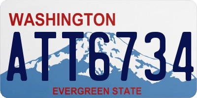 WA license plate ATT6734