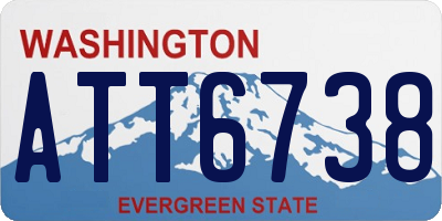 WA license plate ATT6738