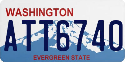 WA license plate ATT6740