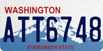 WA license plate ATT6748