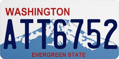 WA license plate ATT6752