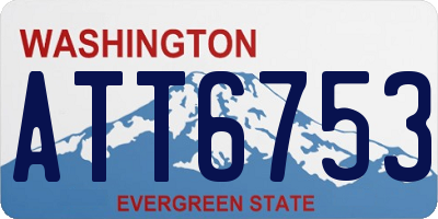 WA license plate ATT6753