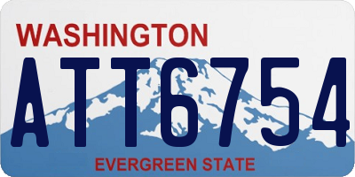 WA license plate ATT6754
