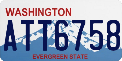 WA license plate ATT6758