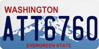 WA license plate ATT6760