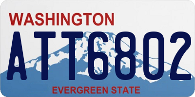WA license plate ATT6802