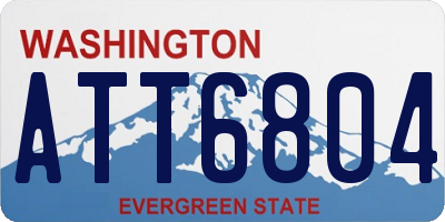 WA license plate ATT6804