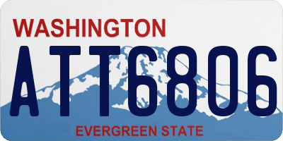 WA license plate ATT6806