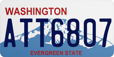 WA license plate ATT6807