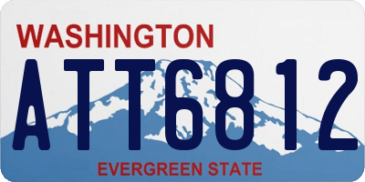 WA license plate ATT6812