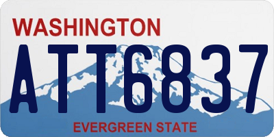 WA license plate ATT6837