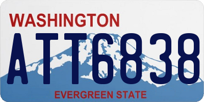 WA license plate ATT6838