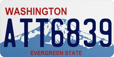 WA license plate ATT6839