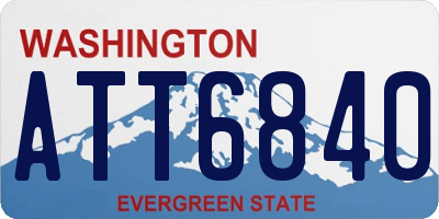 WA license plate ATT6840