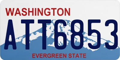 WA license plate ATT6853