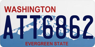 WA license plate ATT6862