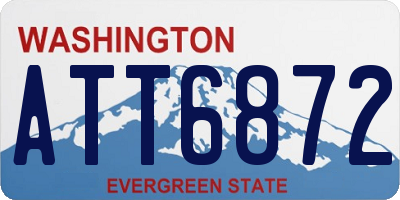 WA license plate ATT6872