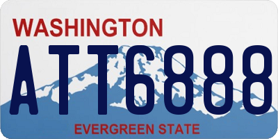WA license plate ATT6888