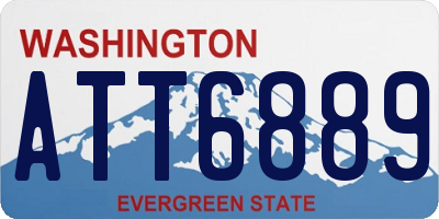 WA license plate ATT6889