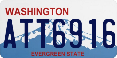 WA license plate ATT6916