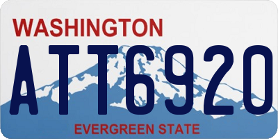 WA license plate ATT6920
