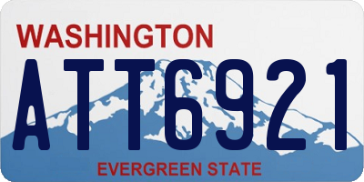 WA license plate ATT6921