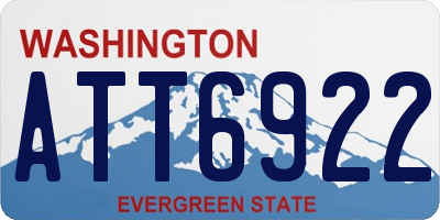 WA license plate ATT6922
