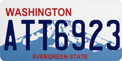 WA license plate ATT6923