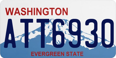 WA license plate ATT6930