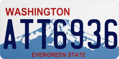 WA license plate ATT6936