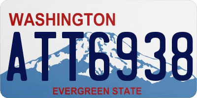 WA license plate ATT6938