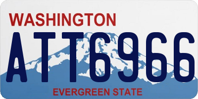 WA license plate ATT6966