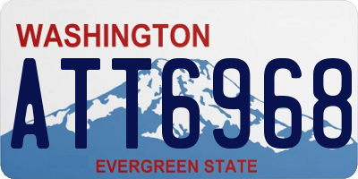 WA license plate ATT6968