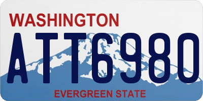 WA license plate ATT6980