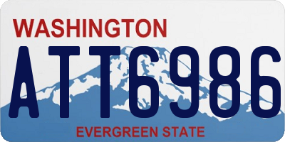 WA license plate ATT6986