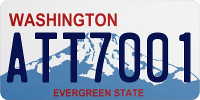 WA license plate ATT7001