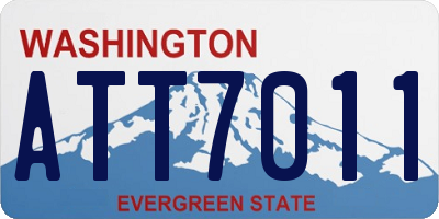 WA license plate ATT7011