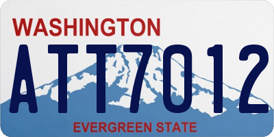 WA license plate ATT7012