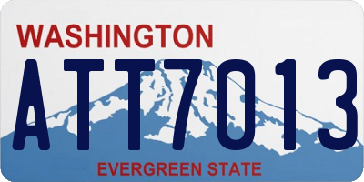 WA license plate ATT7013