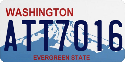WA license plate ATT7016