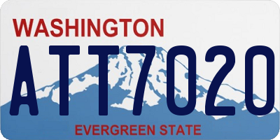 WA license plate ATT7020