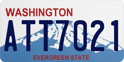 WA license plate ATT7021