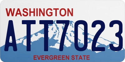 WA license plate ATT7023