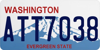 WA license plate ATT7038