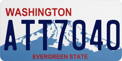WA license plate ATT7040