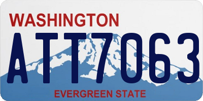 WA license plate ATT7063