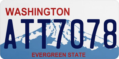 WA license plate ATT7078