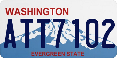 WA license plate ATT7102