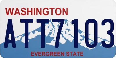 WA license plate ATT7103